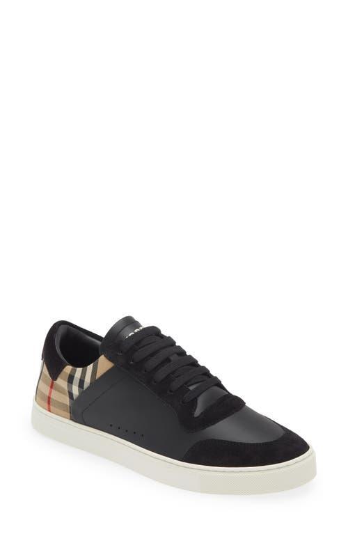 burberry Stevie Leather & Canvas Check Sneaker Product Image