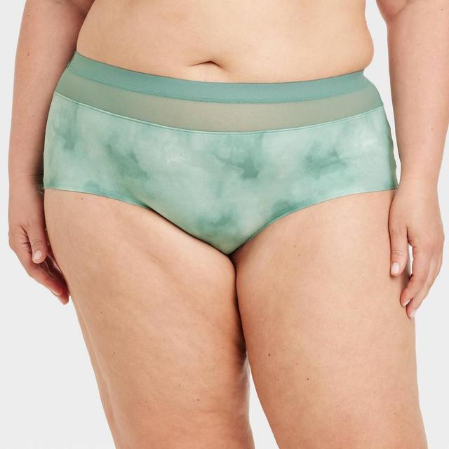 Womens Invisible Edge Briefs with Mesh - Auden Green Cloud Print 1X Product Image