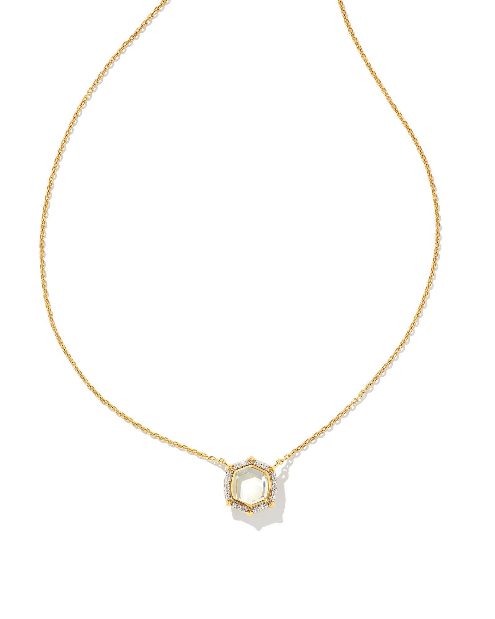 Kendra Scott Davis 18k Gold Vermeil Luxe Pendant Necklace in White | Sapphire Product Image