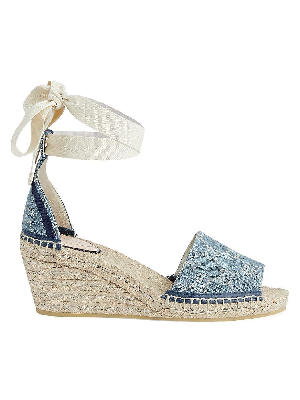 Pilar GG Denim Espadrille Sandals Product Image