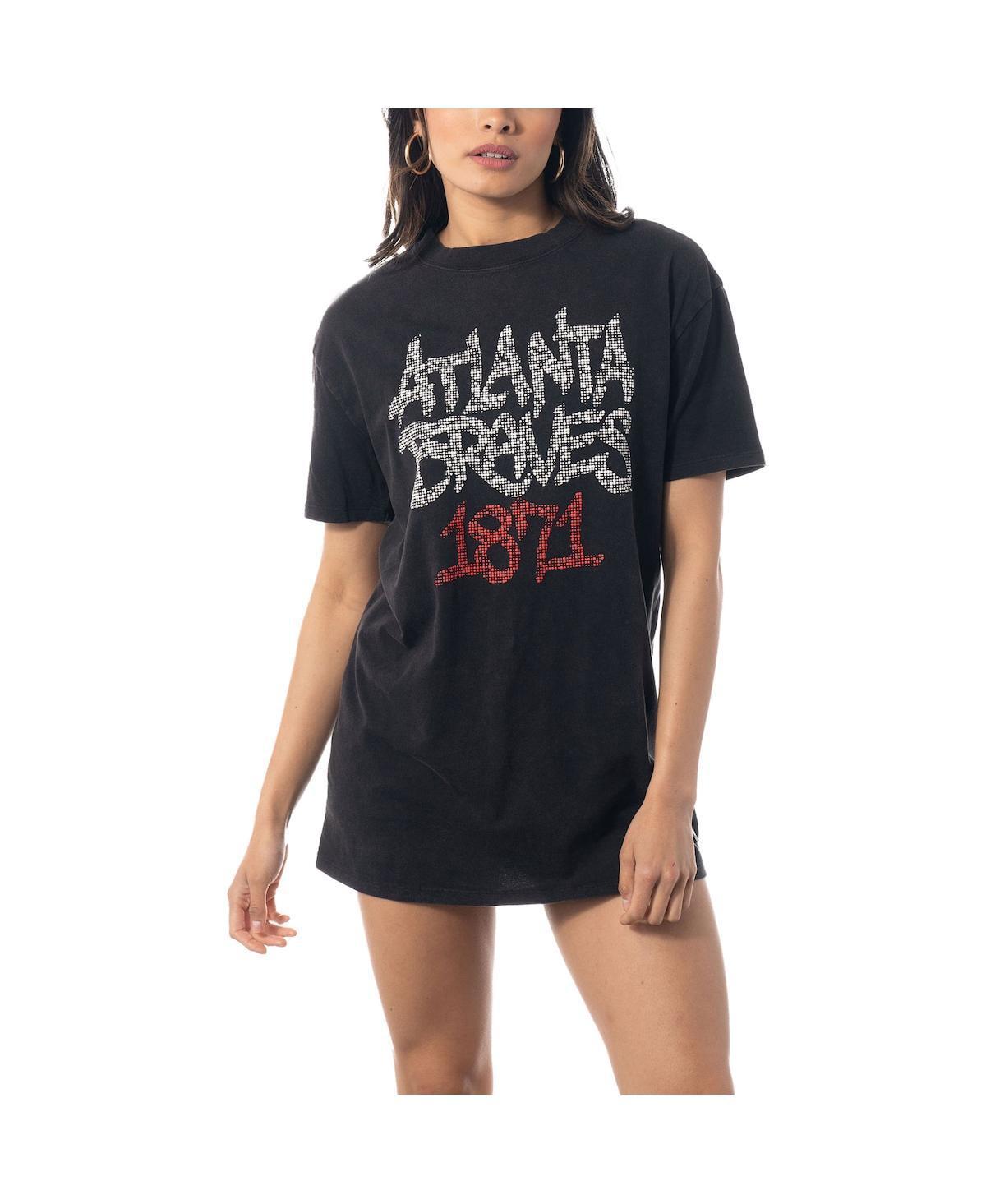 Womens The Wild Collective Black Atlanta Braves T-shirt Dress Product Image