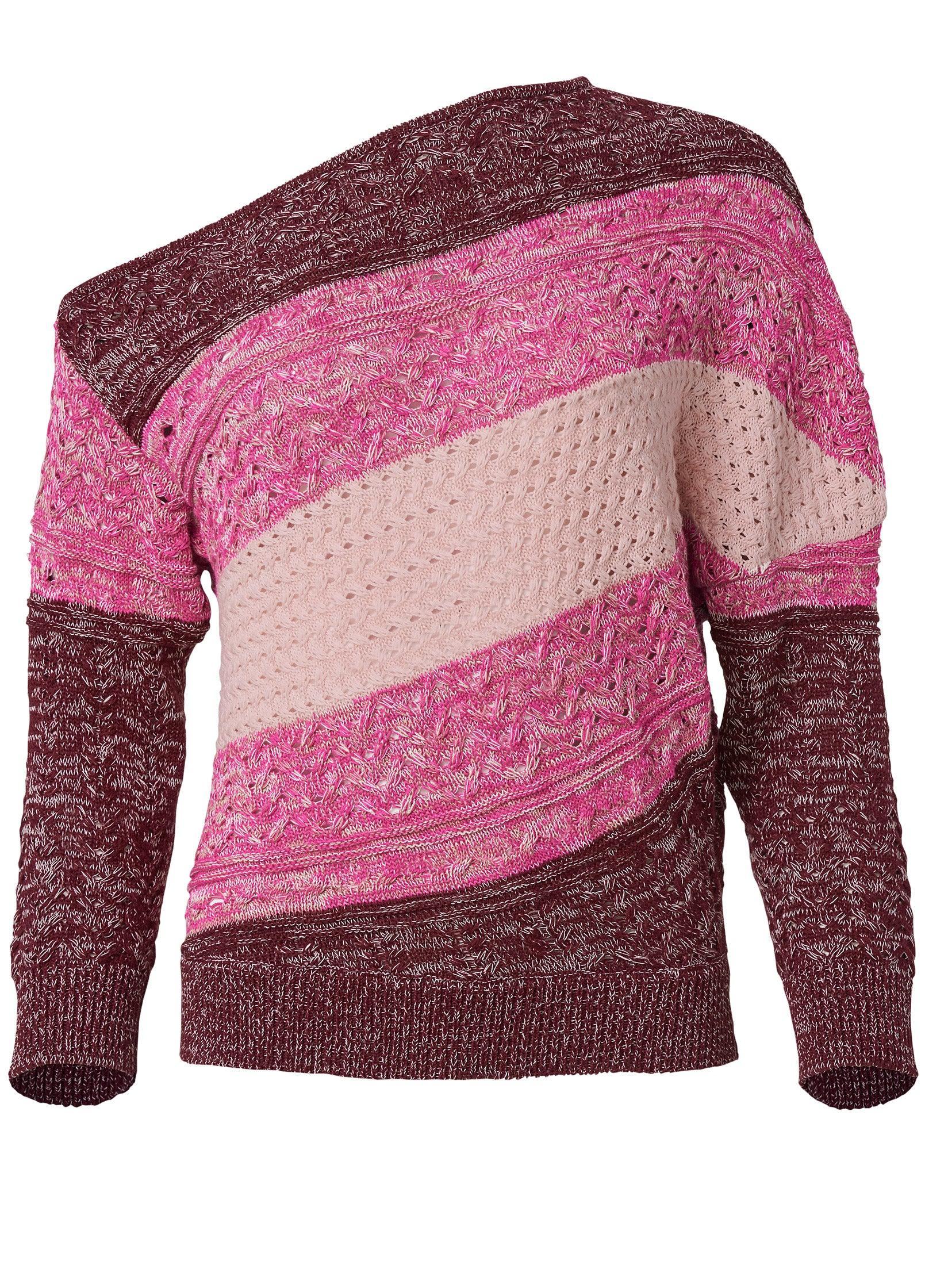 One Shoulder Sweater  - Pink Multi product image