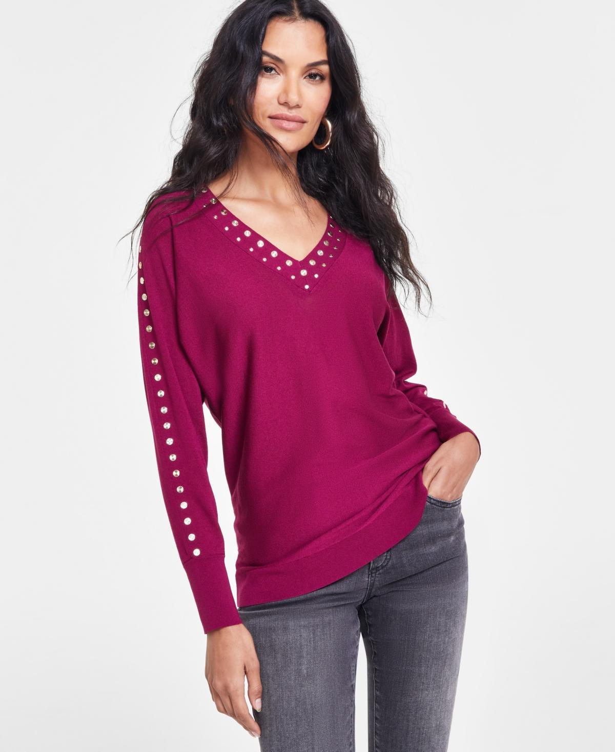 I.n.c. International Concepts Womens Studded V-Neck Tunic, Created for Macys Product Image