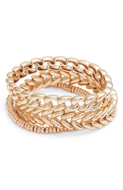 Womens Golden Age 3-Piece Goldtone Stretch Bracelet Set Product Image