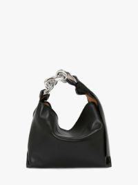 SMALL CHAIN HOBO - LEATHER SHOULDER BAG in black | JW Anderson US  Product Image