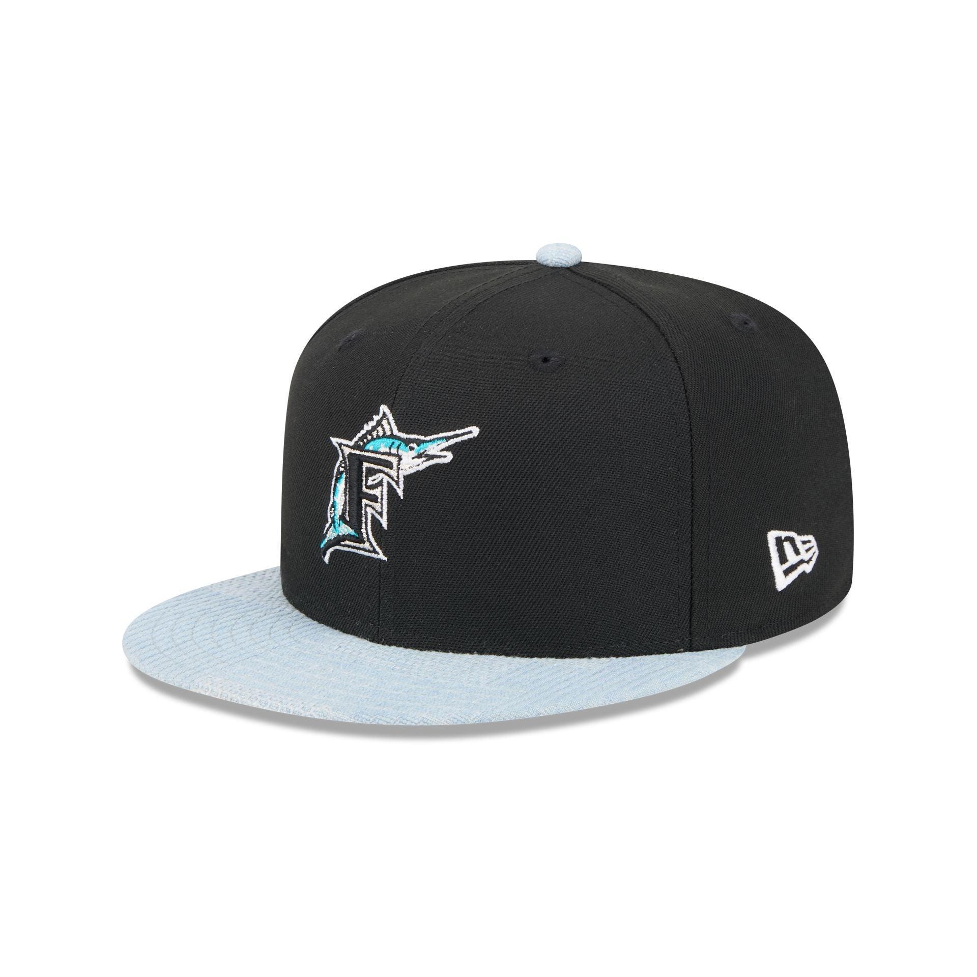 Miami Marlins Patch Denim 59FIFTY Fitted Hat Male Product Image