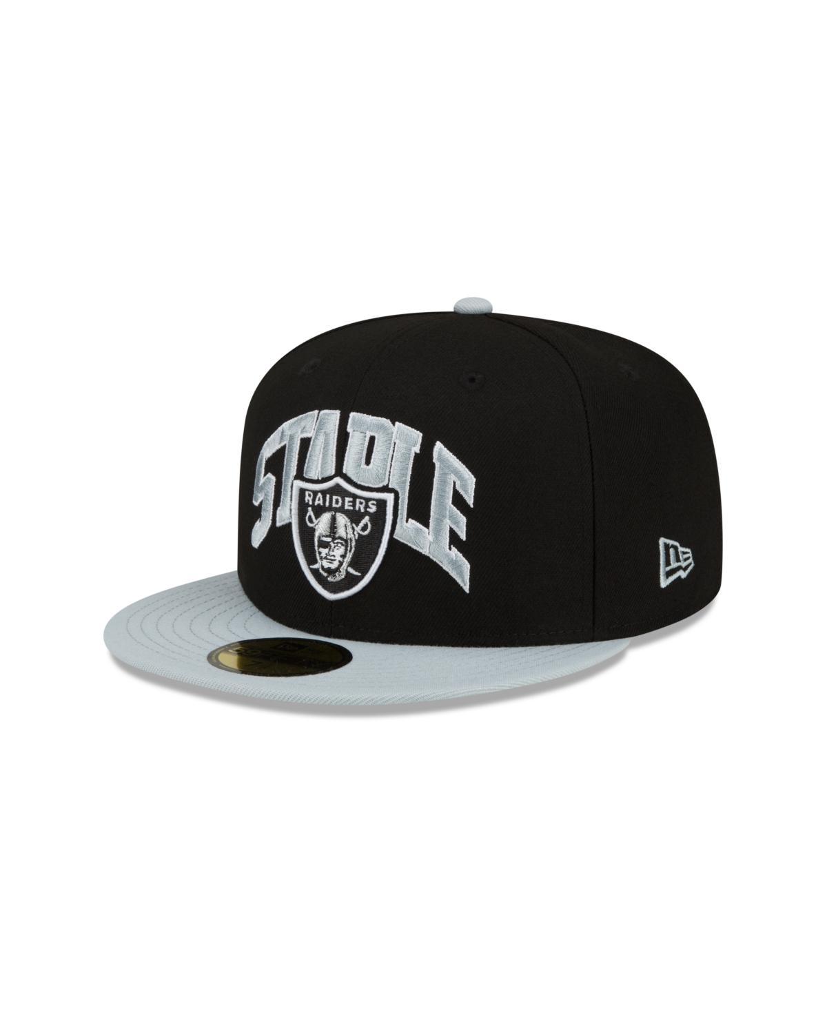 Men's New Era Black/Gray Las Vegas Raiders NFL x Staple Collection 59FIFTY Fitted Hat Product Image