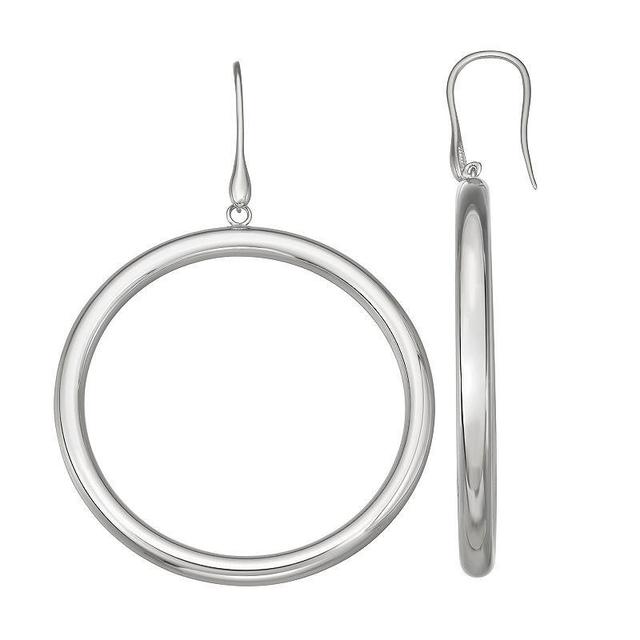 Sterling Silver Large Circle Drop earring, Womens Product Image