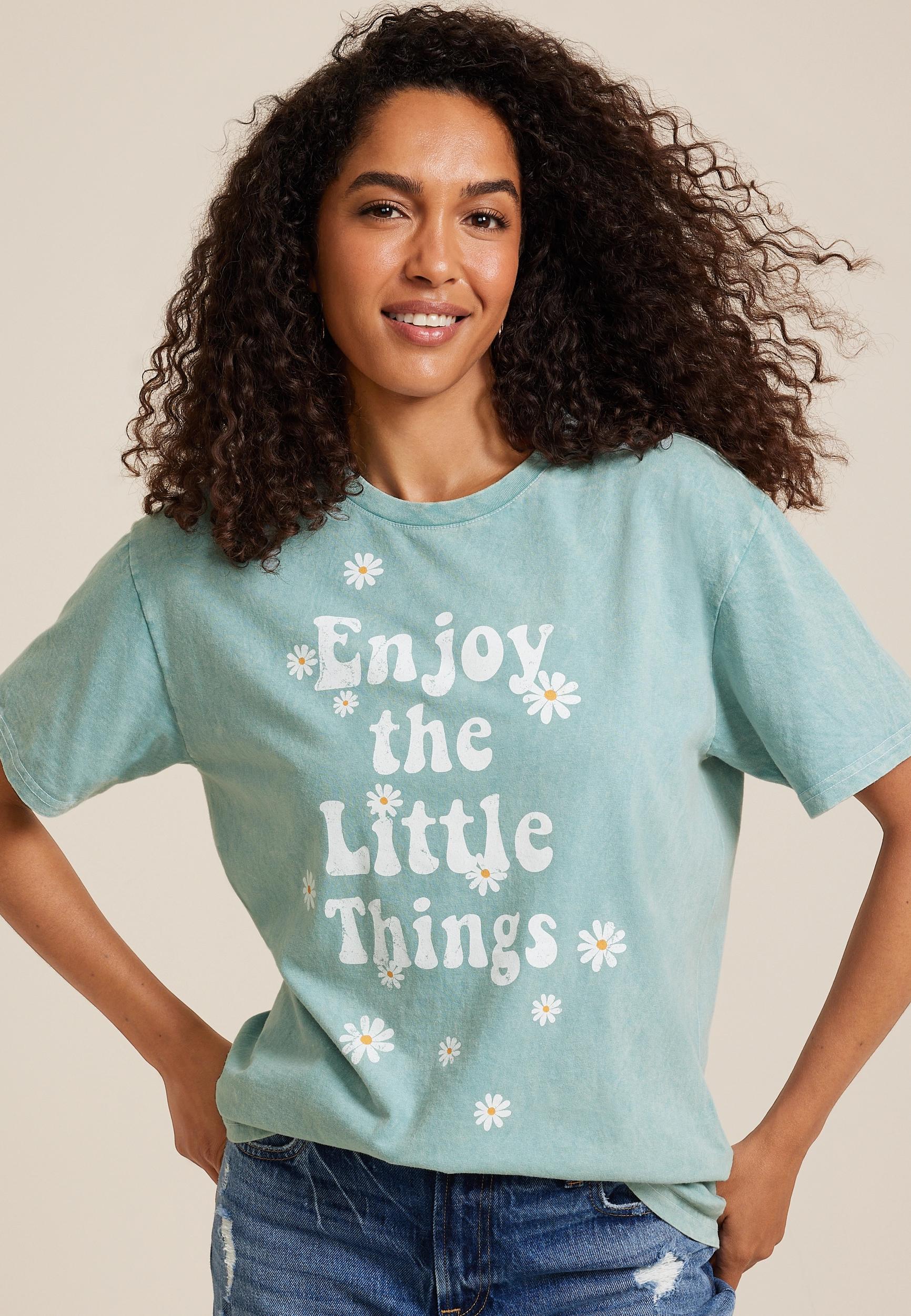 Enjoy The Little Things Oversized Fit Graphic Tee Product Image