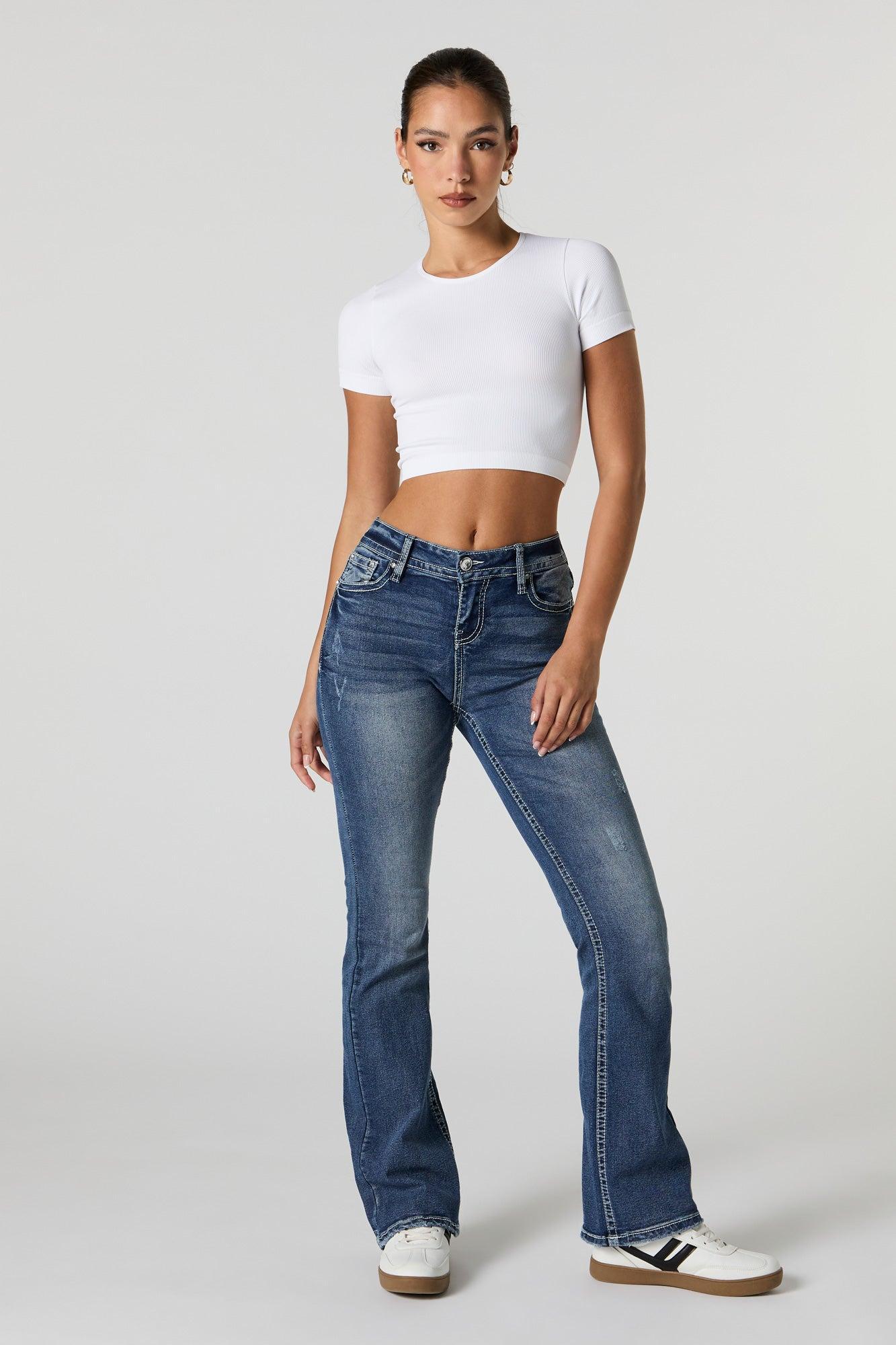 Seamless Ribbed Cropped T-Shirt Female product image