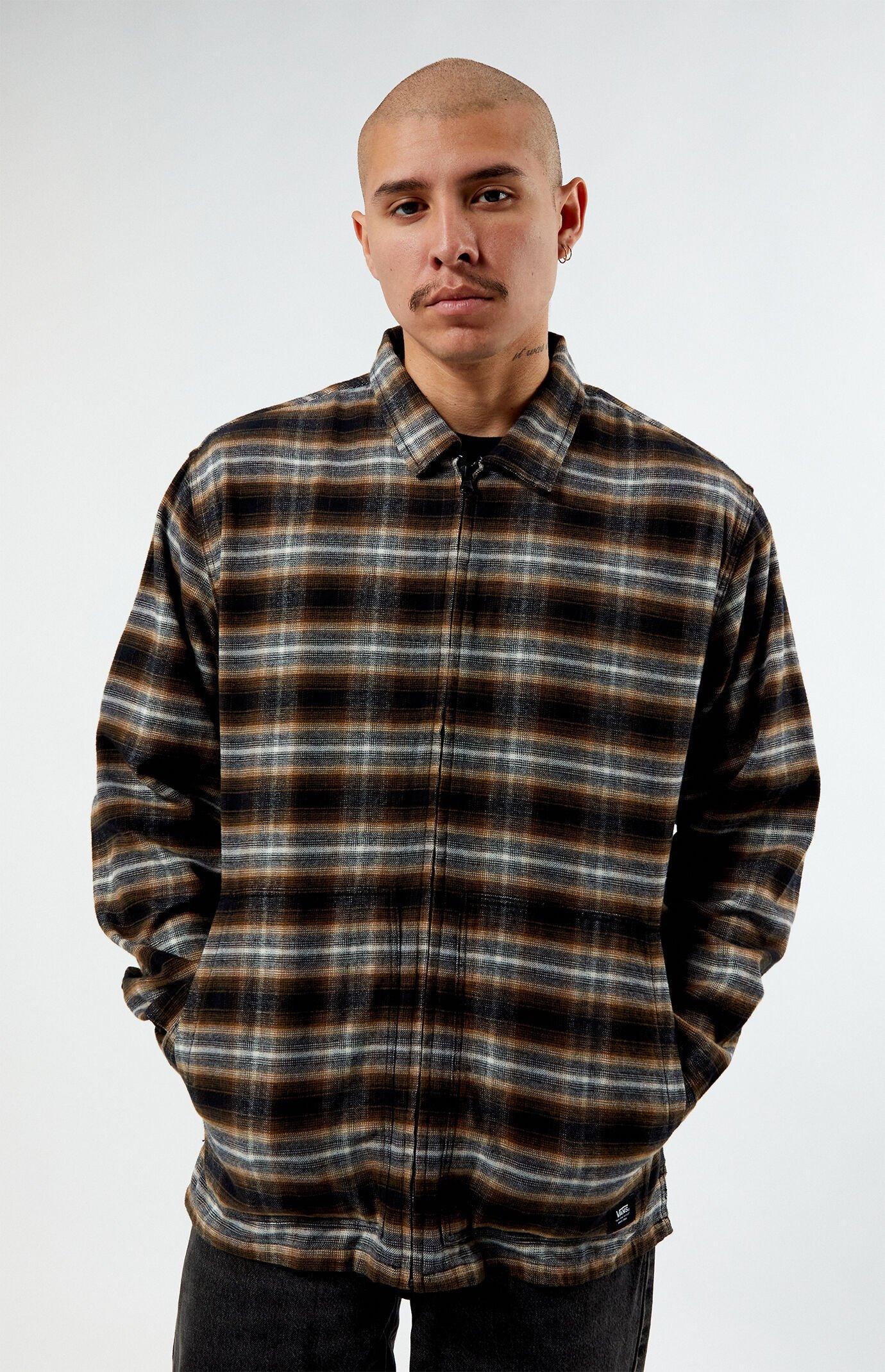 Vans Mens Montwood Zip Flannel Shirt Product Image