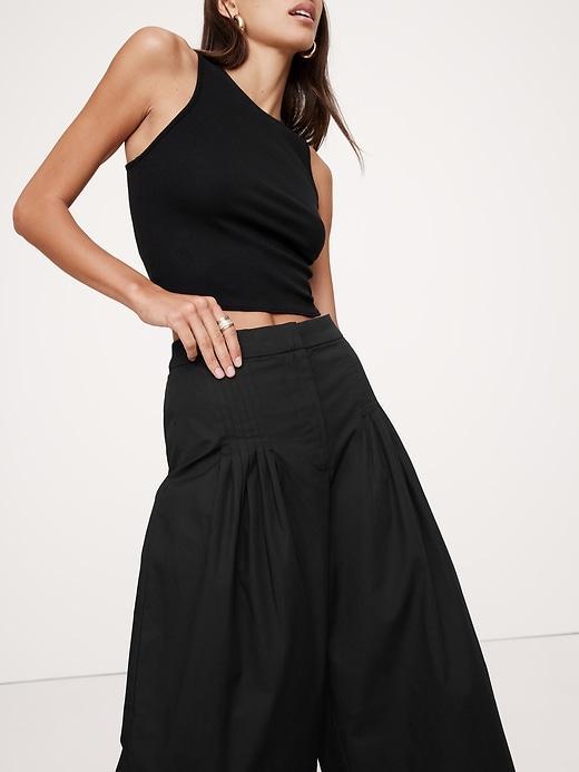 High-Rise Ultra-Wide Leg Poplin Pant Product Image