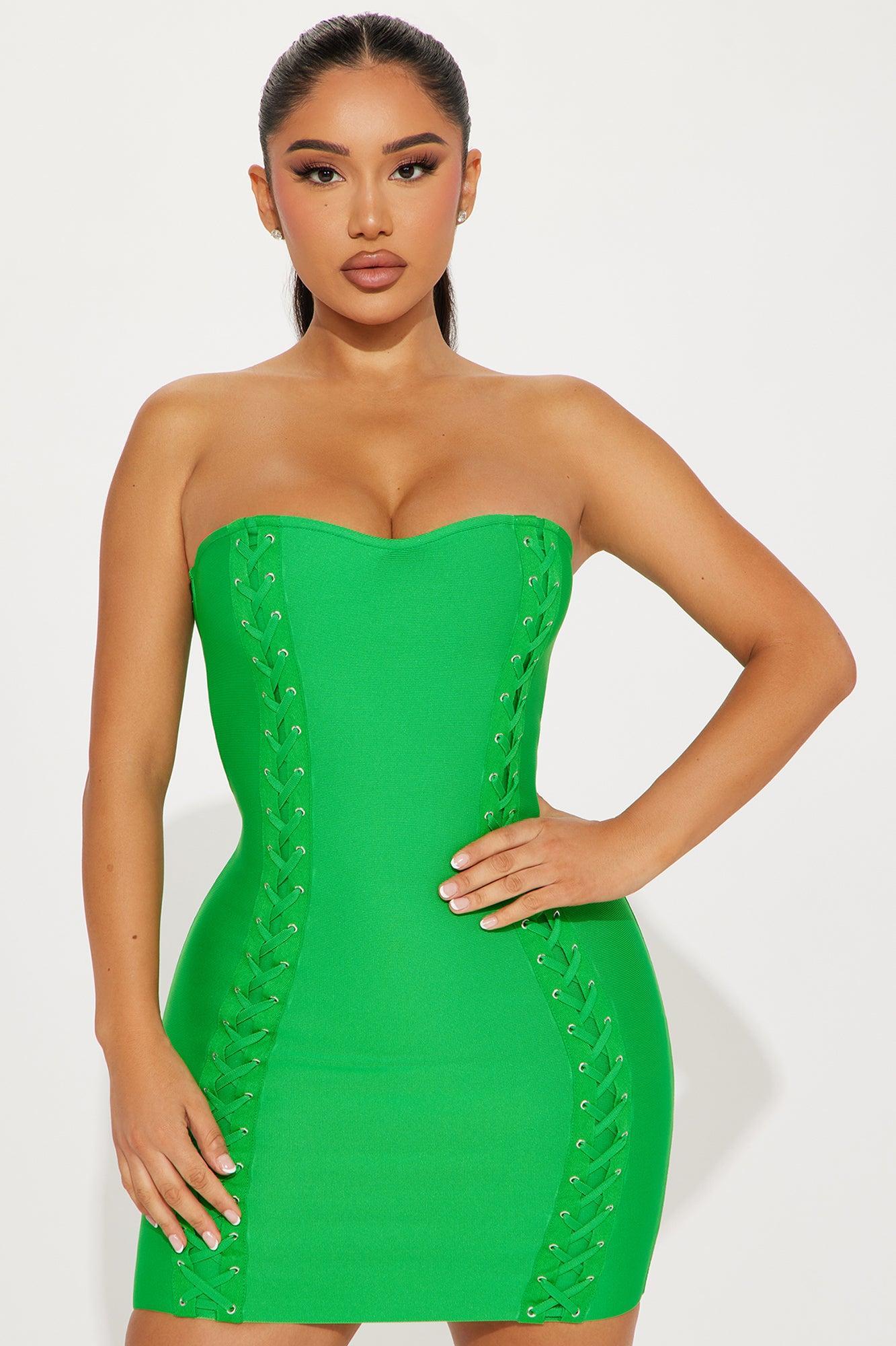 Rock Ur World Bandage Mini Dress - Kelly Green Product Image