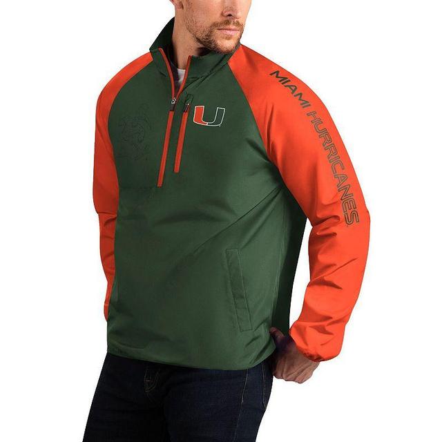 Mens G-III Sports by Carl Banks Miami Hurricanes Point Guard Raglan Half-Zip Jacket Product Image