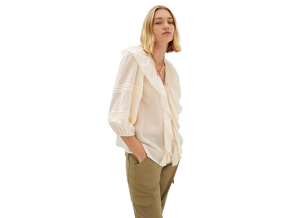 MANGO Bouton Blouse (Ecru) Women's Clothing Product Image