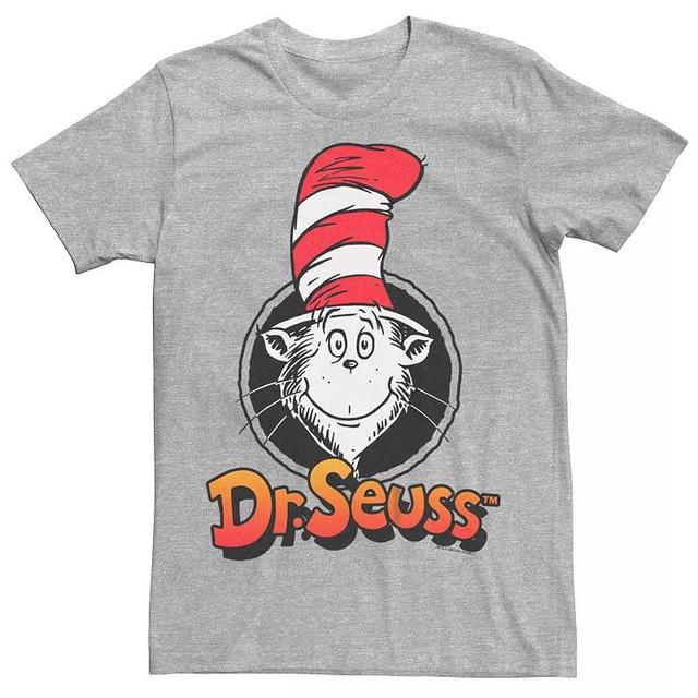 Mens Dr. Seuss The Cat In The Hat Stamp Graphic Tee Athletic Grey Product Image