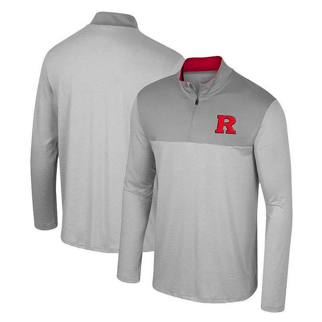 Mens Colosseum Gray Rutgers Scarlet Knights Tuck Quarter-Zip Top Product Image