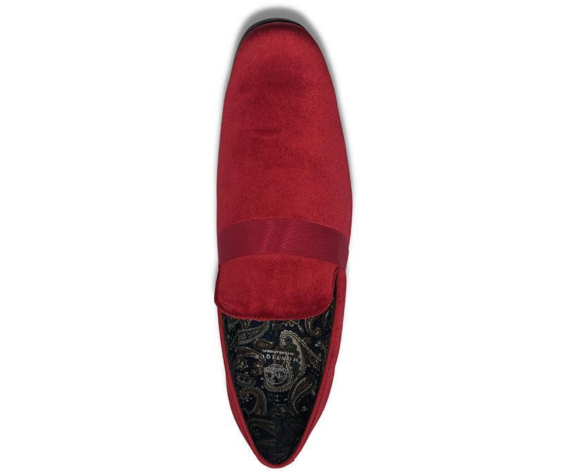 (Size 12) Red Solid Velvet Loafer Product Image