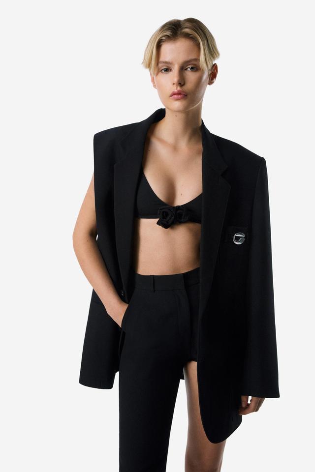 One-Arm Belted Pocket Tailored Jacket Product Image