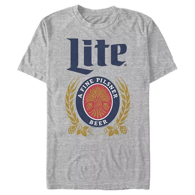 Mens Lite A Fine Pilsner Beer Graphic Tee Athletic Grey Product Image