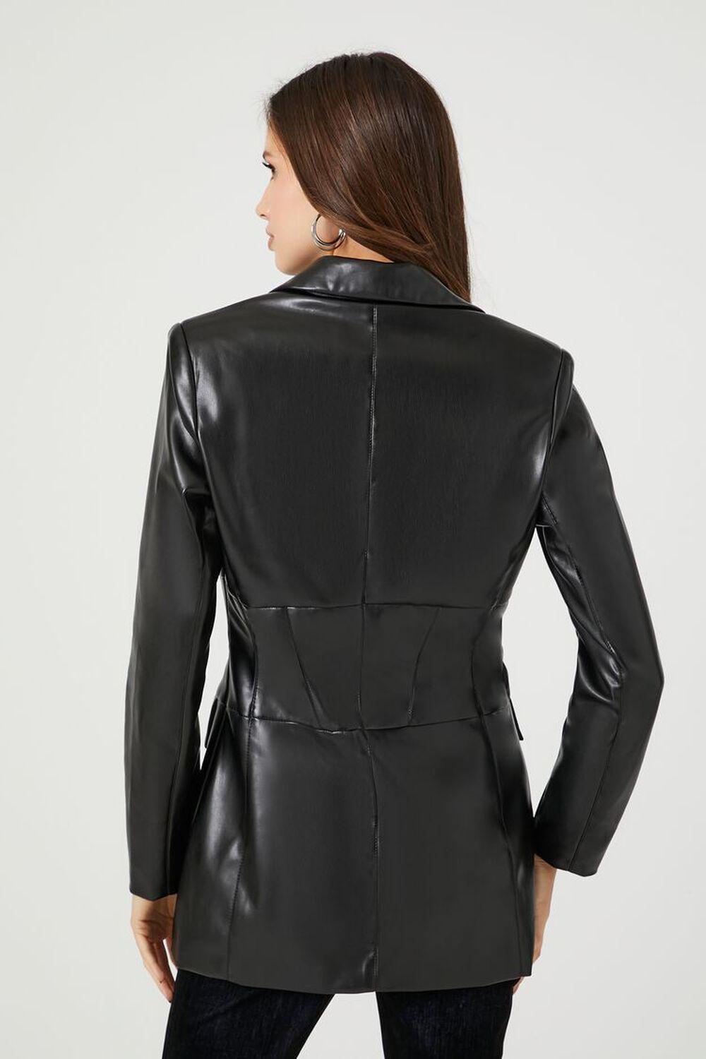 Faux Leather Zip-Up Blazer | Forever 21 Product Image