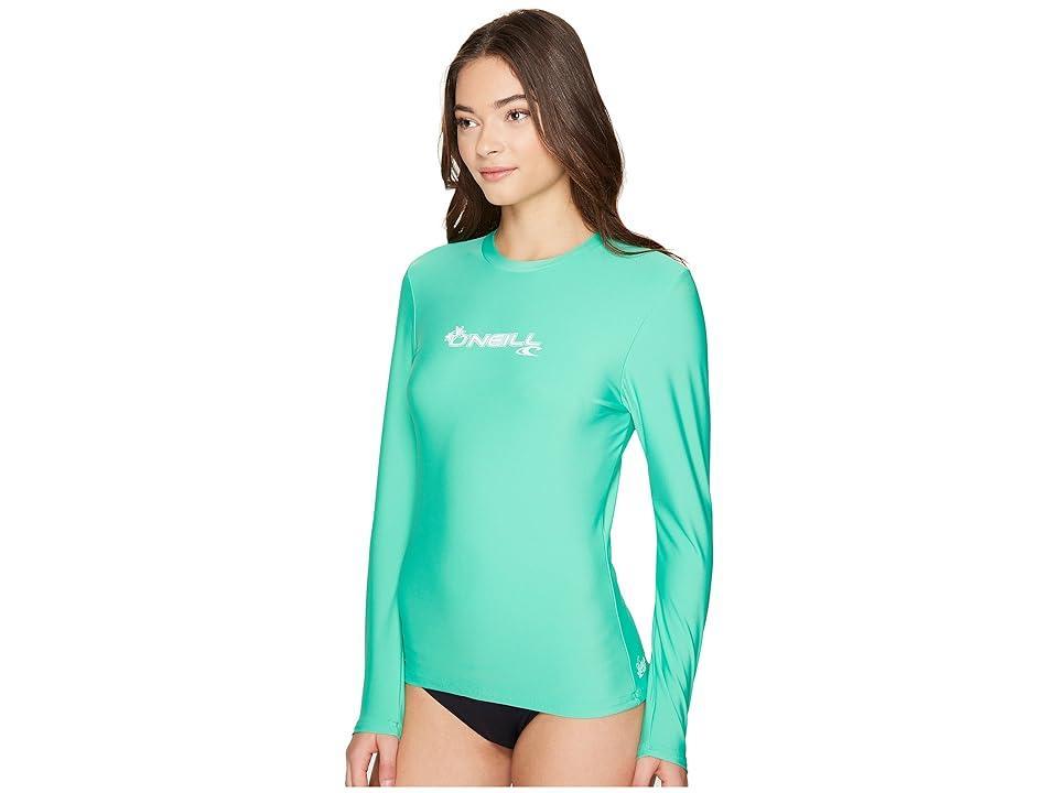 O'Neill Basic Skins Long Sleeve Rash Tee (Seaglass) Women's Swimwear Product Image