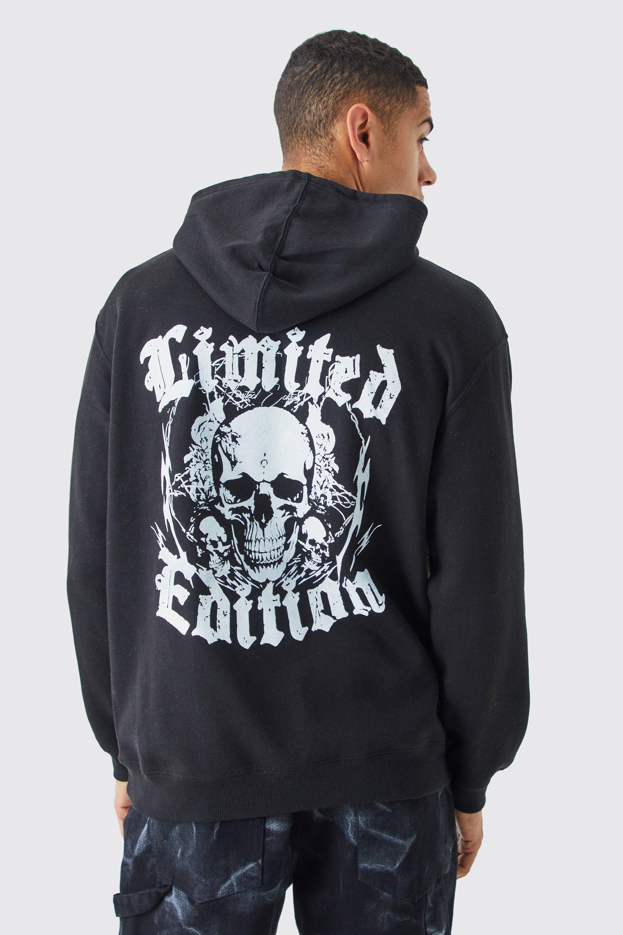 Oversized Skull Graphic Hoodie | boohooMAN USA Product Image