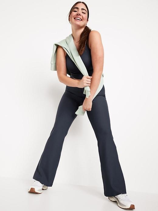 Extra High-Waisted PowerSoft Rib Flare Leggings Product Image