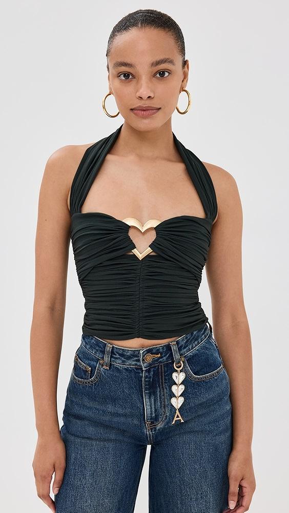 AREA Heart Ruched Halter Top | Shopbop Product Image