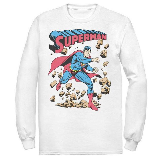 Mens DC Comics Superman Smash Rocks Vintage Poster Tee Product Image