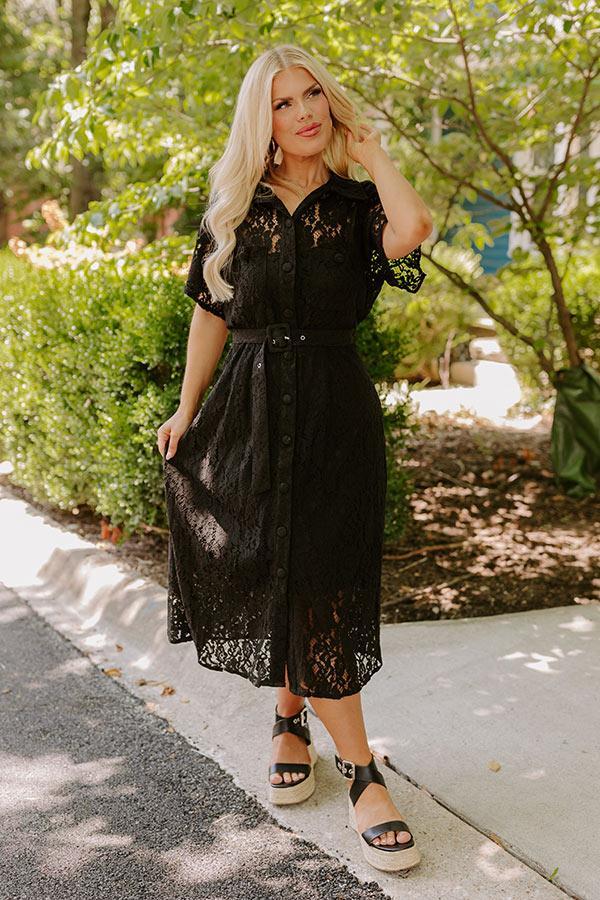 For The Love Of Lace Button Down Midi Curves Product Image