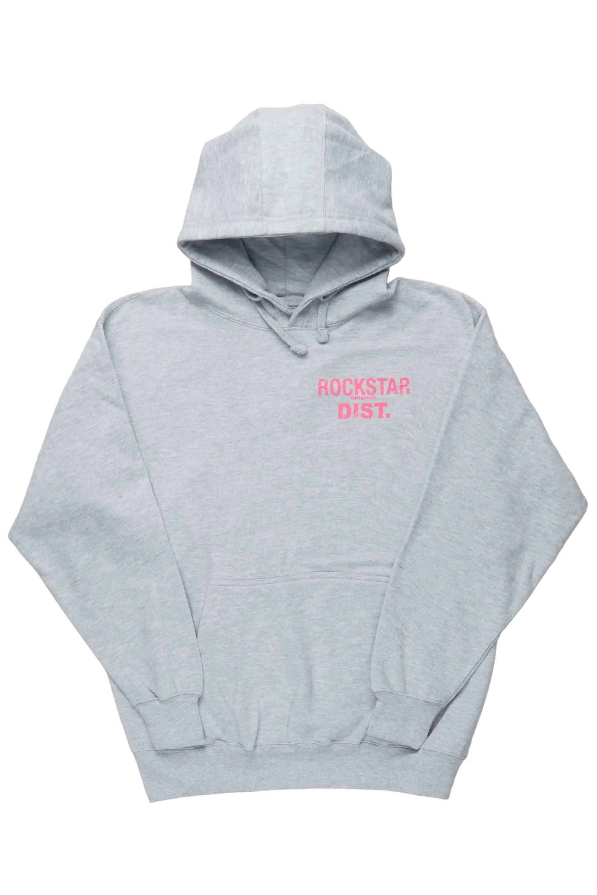 Lake Grey/Pink Graphic Hoodie Male Product Image