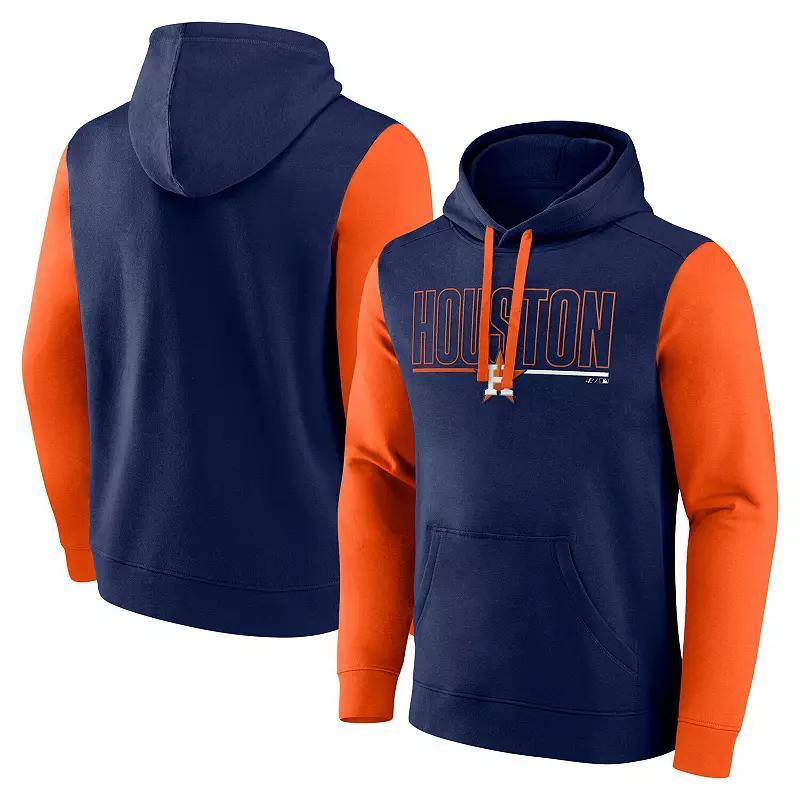 Mens Fanatics Houston Astros Outline Fleece Pullover Hoodie Blue Product Image