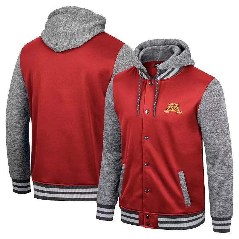 Mens Colosseum Maroon Minnesota Golden Gophers Robinson Hoodie Full-Snap Jacket Product Image