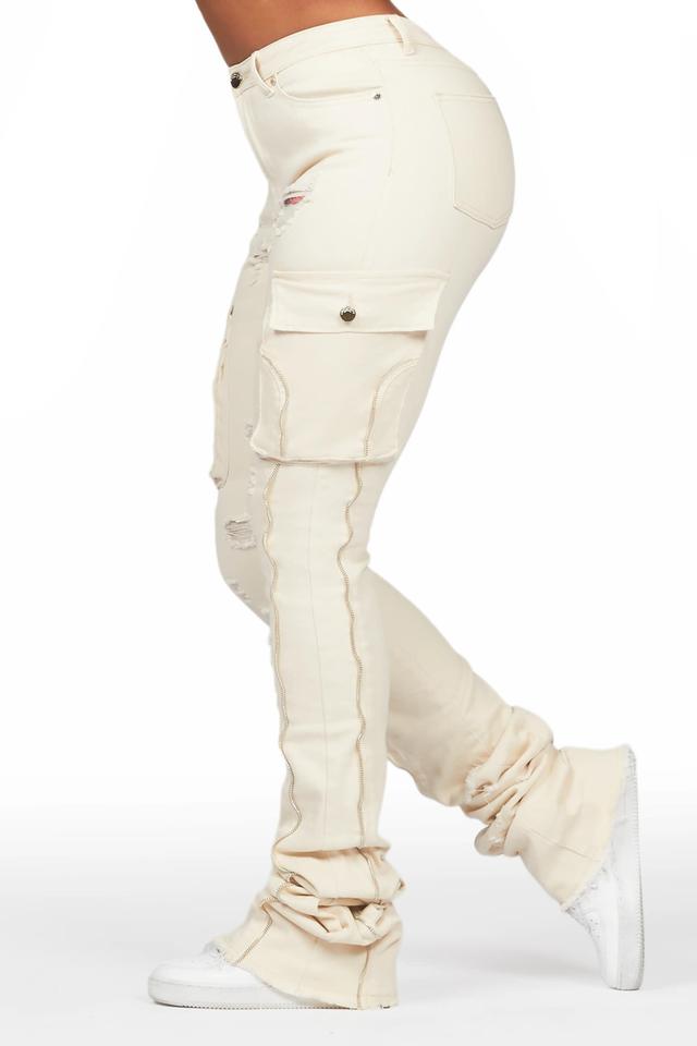 Shanita Beige Super Stacked Jean Female Product Image