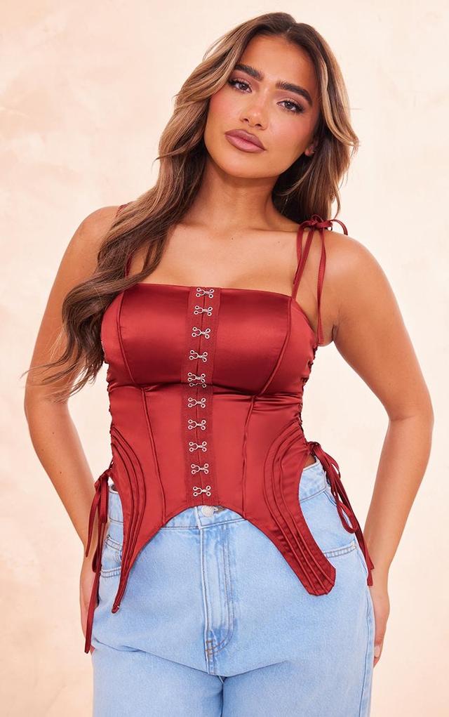 Rust Hook And Eye Tie Side Corset Product Image