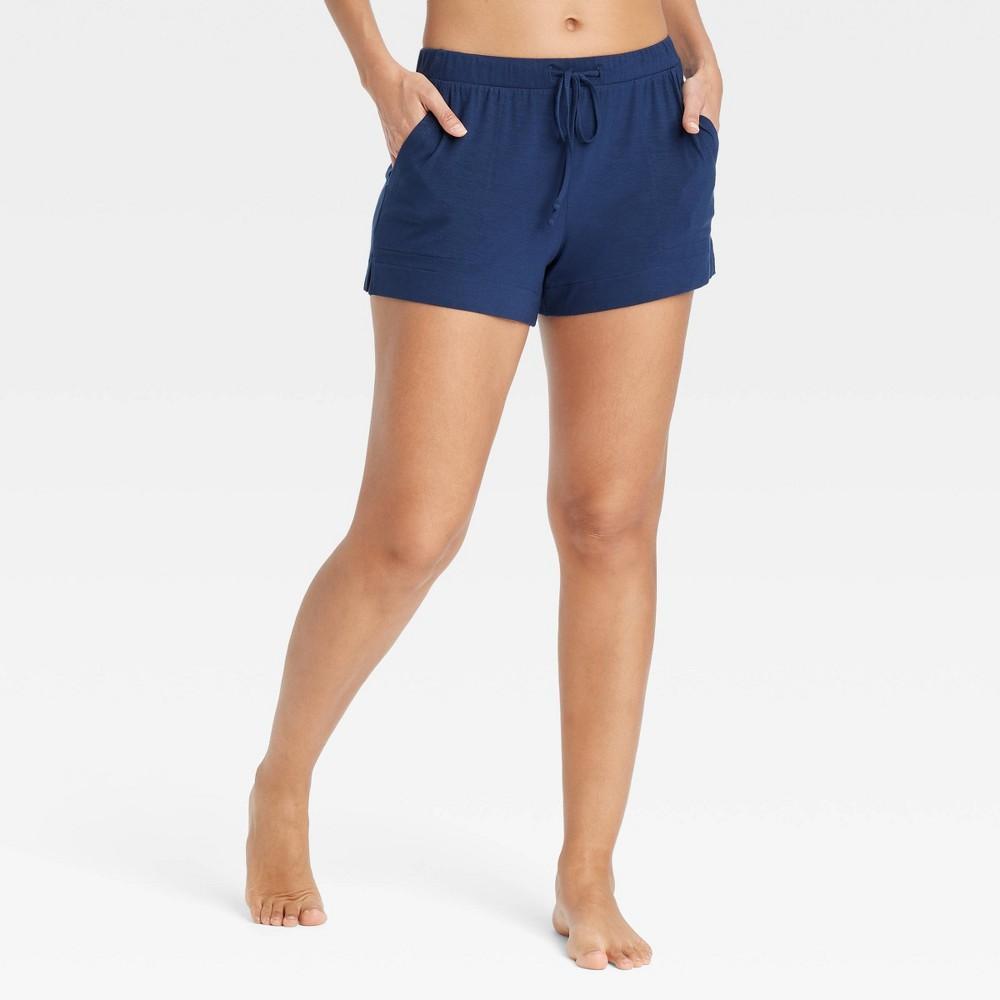 Womens Cloud Knit Pajama Shorts - Auden Navy Blue M Product Image