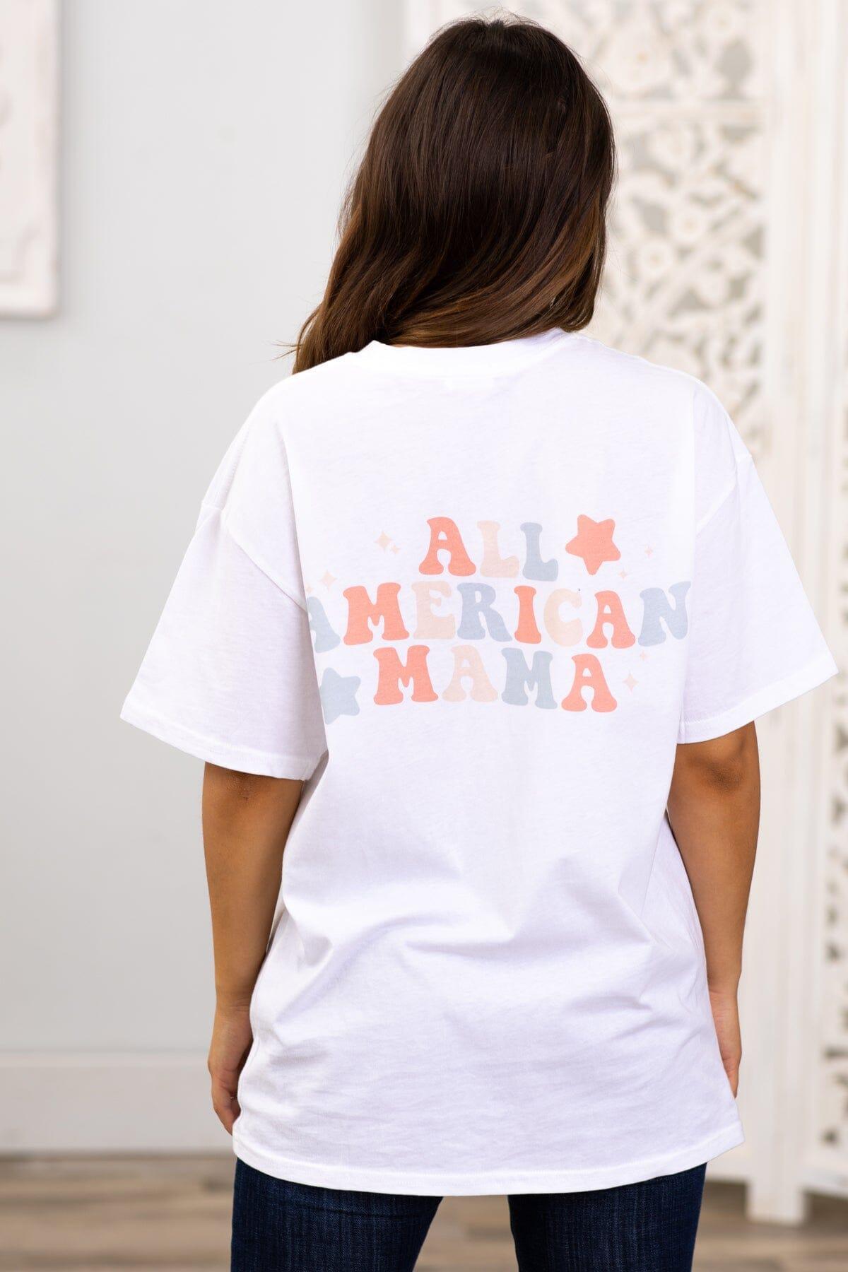 White All American Mama Graphic Tee Product Image