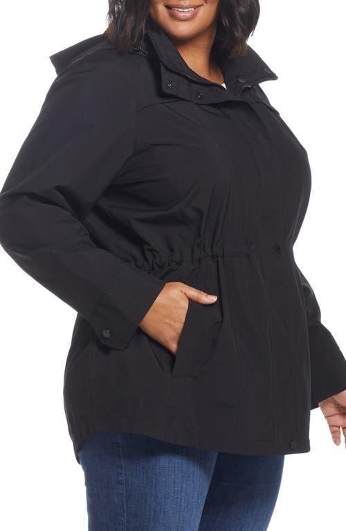 Plus Size Gallery Hooded Packable Jacket, Womens Black Product Image