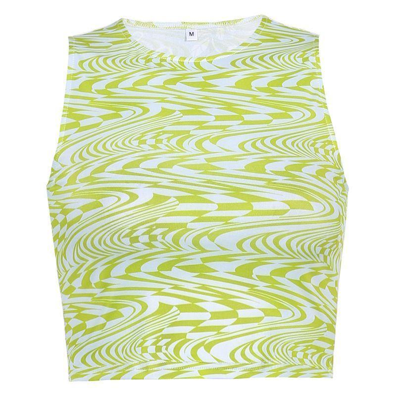 Printed Cropped Tank Top Product Image