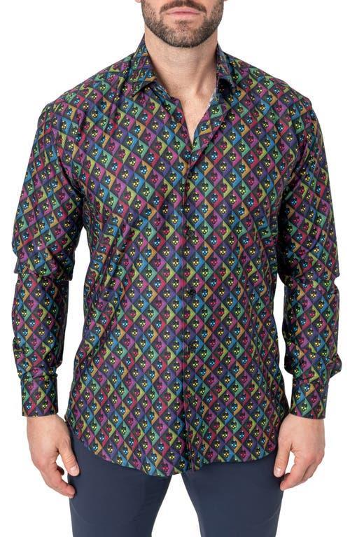 Maceoo Fibonacci Regular Fit Skullvoid Multi Button-Up Shirt Product Image