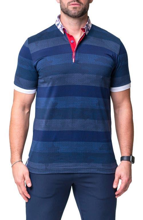 Maceoo Mozartpolk Black Stripe Cotton Polo Product Image