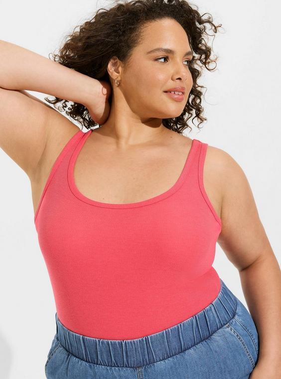 Cotton Modal Rib Double Scoop Neck Tank Product Image