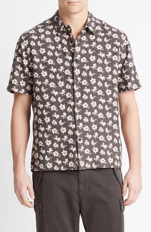 Mens Abstract Daisies Linen-Blend Shirt Product Image