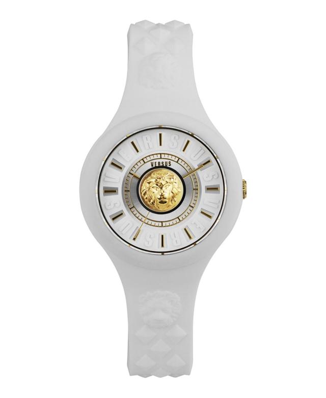 Versus Versace Womens 3 Hand Quartz Fire Island White Silicone Watch, 39mm Product Image