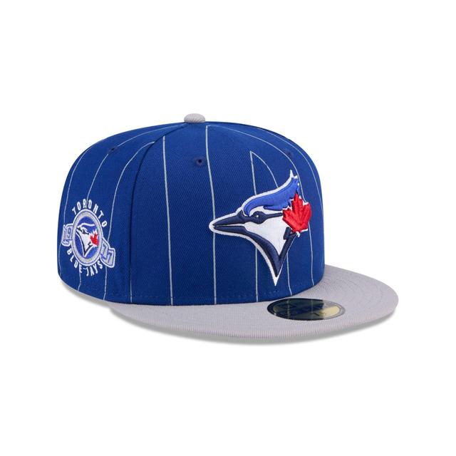 Toronto Blue Jays Throwback Pinstripe 59FIFTY Fitted Hat Male Product Image