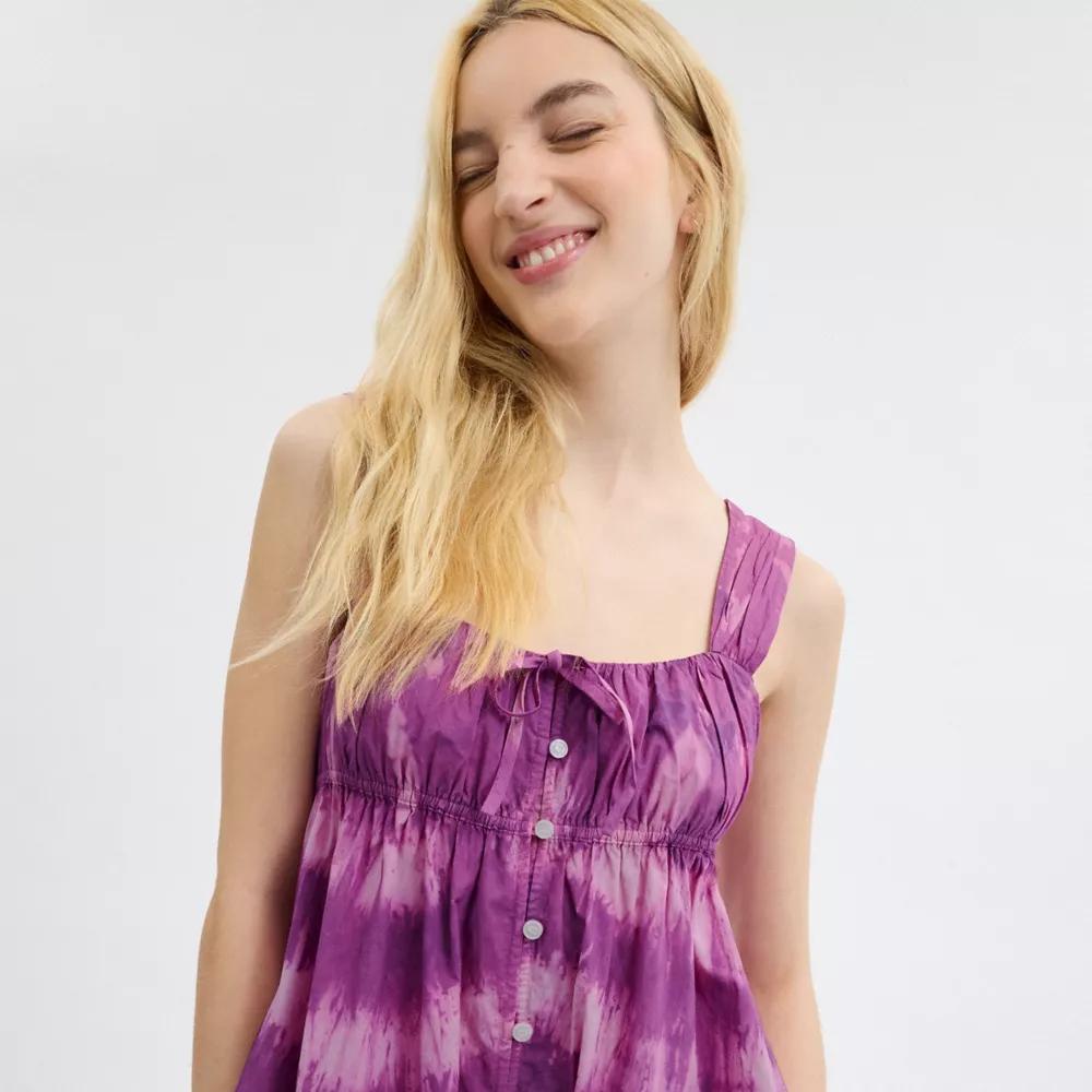 Tie Dye Sleeveless Dress In Organic Cotton Product Image