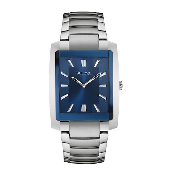 Men's Bulova Classic Watch with Blue Rectangular Dial (Model: 96A169) Product Image