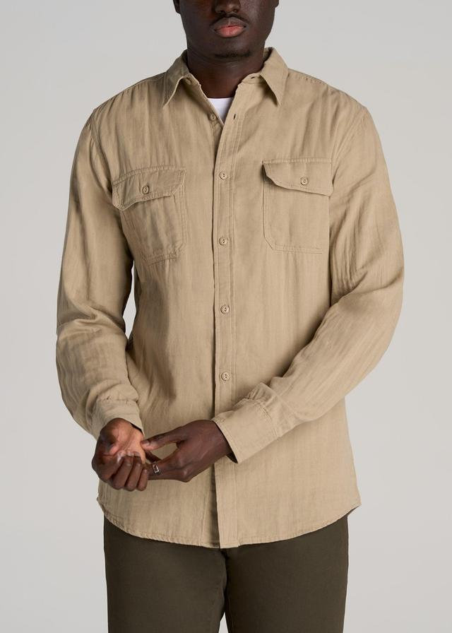 LJ&S Double Weave Shirt for Tall Men in Vintage Buck Male Product Image