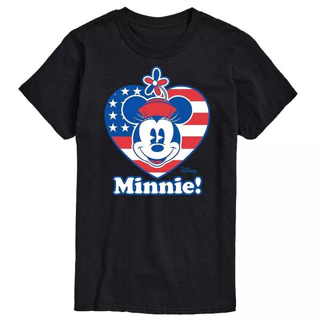 Disneys Minnie Mouse Big & Tall Flag Heart Graphic Tee, Mens Product Image